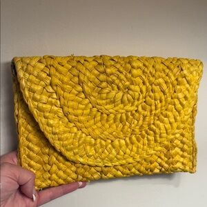 NEW Vibrant Yellow Woven Clutch